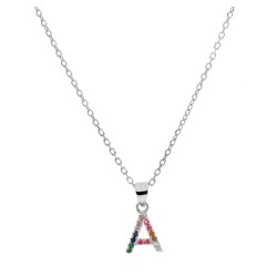 COLLAR ALPHABET PLATA A